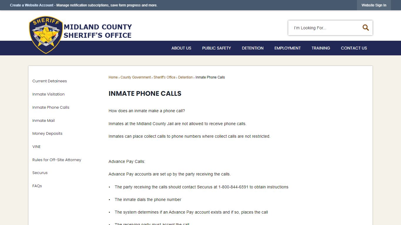 Inmate Phone Calls | Midland County, TX